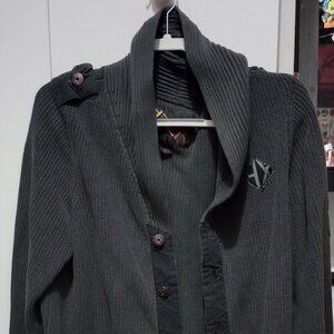 Grey, Cozy, Knit HELIX Cardigan